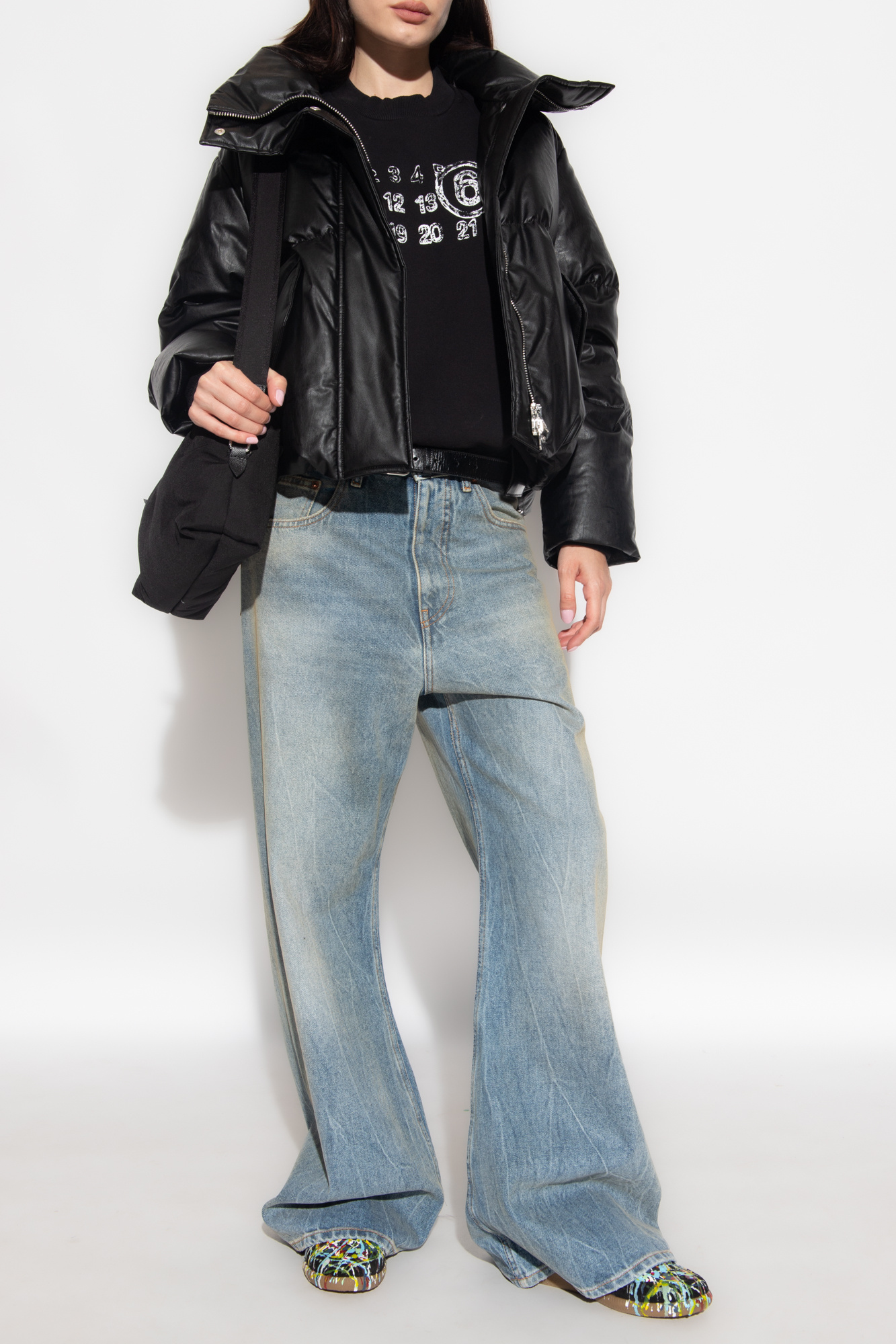 Sixth June Superenge Jeans mit Abnutzungen in Schwarz | MM6